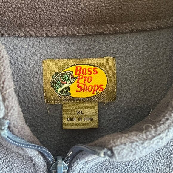 Bass Pro Shops Pullover Fleece Sweatshirt 1/4 Zip Blue Size XL X-Large Long Sl - Picture 3 of 6